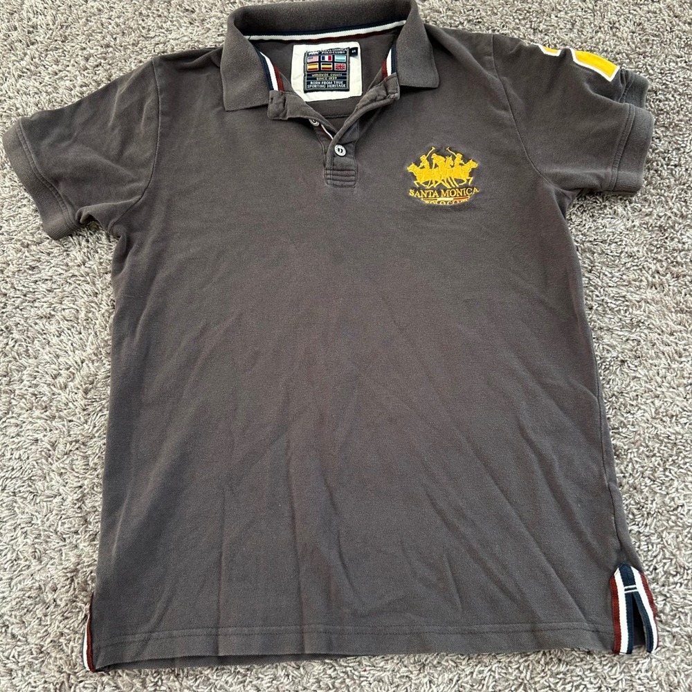 Vintage Santa Monica Polo Club Polo Shirt Men's Small Embroidered‎ Logo Casual
